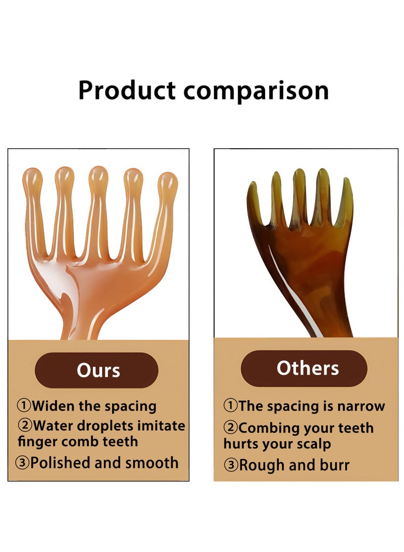 Loucky 2 pcs Scalp Massager- 5 Claw Head Massager for Acupressure & Gua Sha, Massage Comb for Lymphatic Drainage, and Relaxation ( Green & Amber) - Image 3