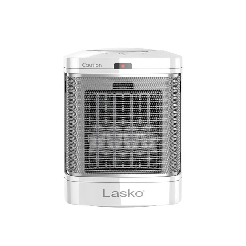 Lasko CD08200 Small Portable Ceramic Space Heater for Bathroom and Indoor Home Use, White, 6.25 x 6.25 x 7.65 inches - Image 3