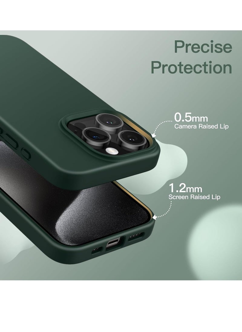 Raxoom Case for iPhone 15 Pro Max Cover Green Slim Fit Soft Back TPU Cover Flexible Silicone Cover Matte for iPhone 15 Pro Max - Image 2