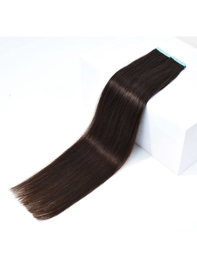 Rose bud ROSEBUD Tape in Hair Extensions REMY Human Hair, Secure Skin Weft Hair Extensions Seamless 50g/Pack 20Pcs 18 Inch Dark Brown  - Image 2