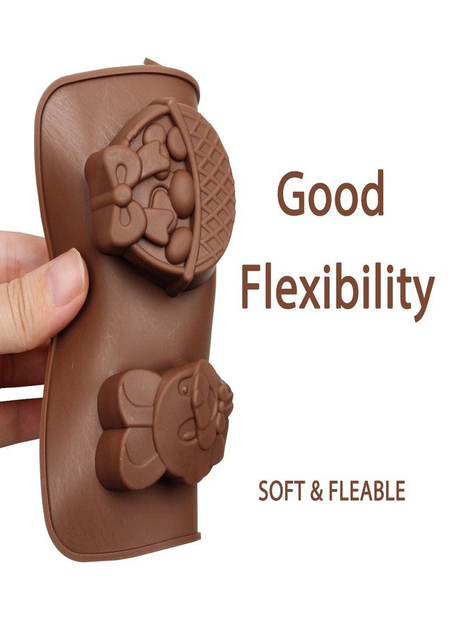 Fchil Easter Silicone Chocolate Molds, Brown Bunny and Egg Candy Making Tray, 2 Pack Non-Stick Baking Molds for Holiday Treats - Image 5