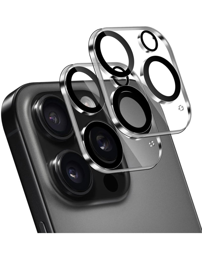 Raxoom Camera Protection for iPhone 16 Pro/Pro Max â€“ 2-Pack Tempered Glass Lens Protector, HD Clear, 9H Hardness, Full Coverage Camera Protective Film - Image 1