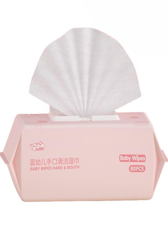 KIPSOME Baby Wet Wipes, Chemical-Free Unscented, 80 Pieces, Travel Size, Soft Non-Woven (Pack of 1) - Image 1