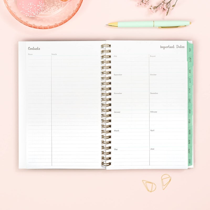 Blue Sky 2023-2024 Academic Year Weekly and Monthly Planner, 5" x 8", Frosted Flexible Cover, Wirebound, Laurel (144724) - Image 5