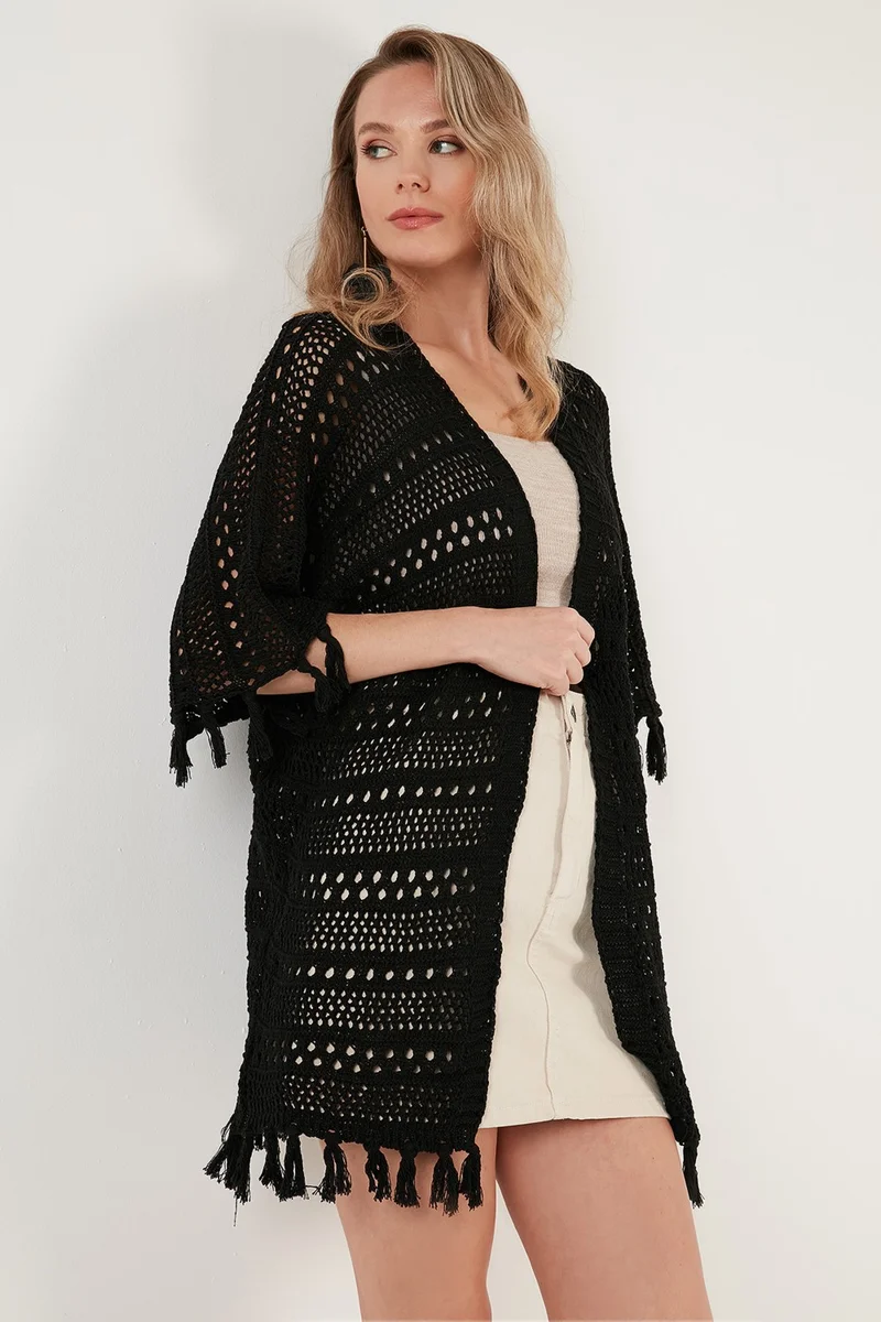 Lela Openwork Knitted Cardigan Women's Cardigan 6071485D24
