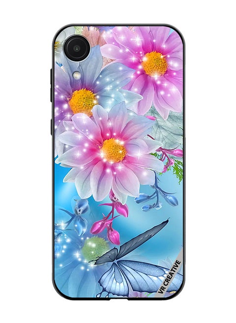Protective Case Cover For Samsung Galaxy A03 Core Beautiful Flowers And Butterfly Design Multicolour