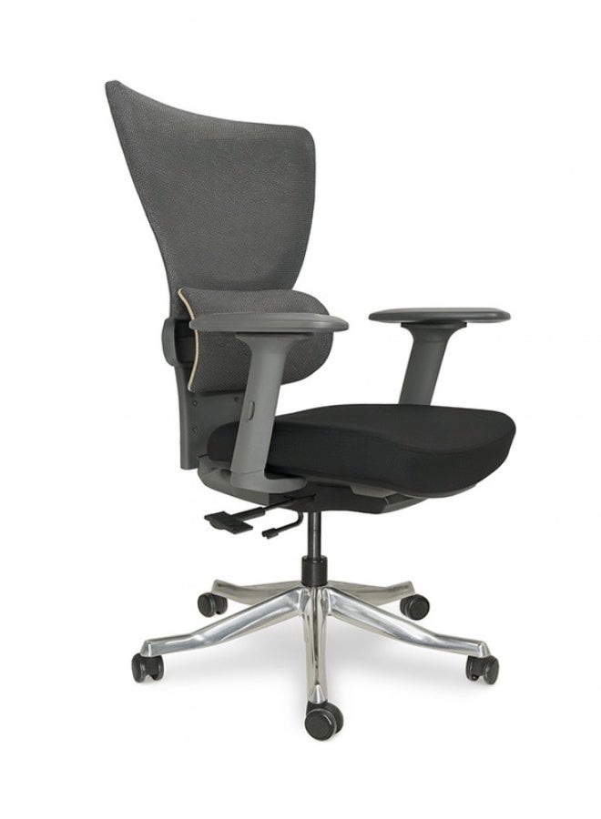 YI ONE Manager Mesh Office Chair 1348FC – Mesh Computer Chair with Ergonomic Back Support High Back Design, Swivel Manager Chair with Height Adjustment, Adjustable Armrests, Wheels & Headrest, Grey, 65×43×130 cm - Image 1