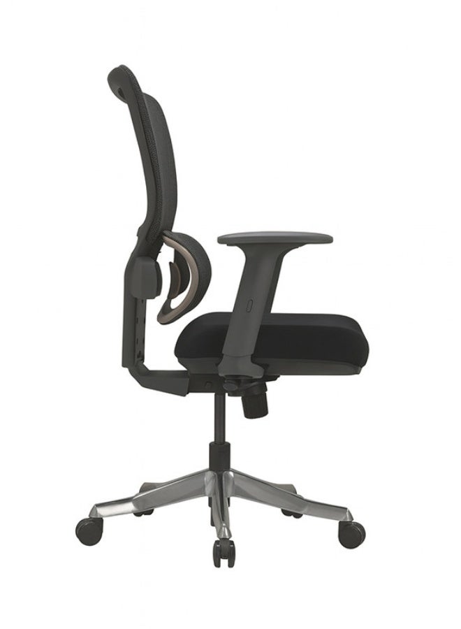 YI ONE Manager Mesh Office Chair 1348FC – Mesh Computer Chair with Ergonomic Back Support High Back Design, Swivel Manager Chair with Height Adjustment, Adjustable Armrests, Wheels & Headrest, Grey, 65×43×130 cm - Image 3