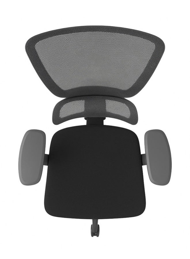 YI ONE Manager Mesh Office Chair 1348FC – Mesh Computer Chair with Ergonomic Back Support High Back Design, Swivel Manager Chair with Height Adjustment, Adjustable Armrests, Wheels & Headrest, Grey, 65×43×130 cm - Image 5