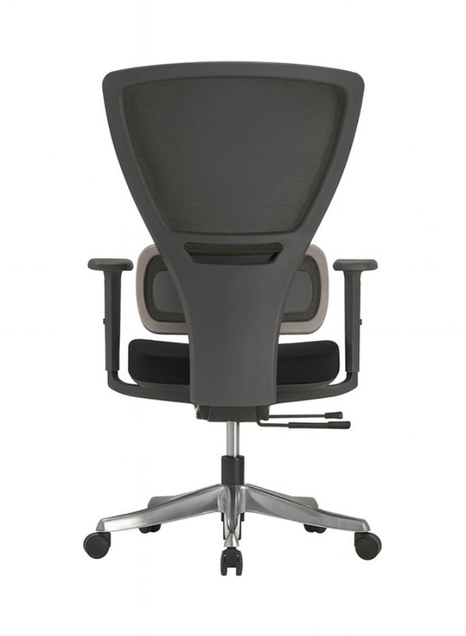 YI ONE Manager Mesh Office Chair 1348FC – Mesh Computer Chair with Ergonomic Back Support High Back Design, Swivel Manager Chair with Height Adjustment, Adjustable Armrests, Wheels & Headrest, Grey, 65×43×130 cm - Image 4