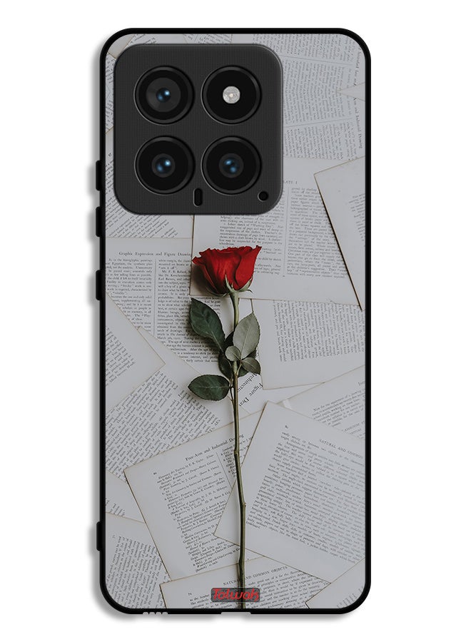Tolwak Xiaomi 14 Protective Case Cover Rose On Papers - Image 1