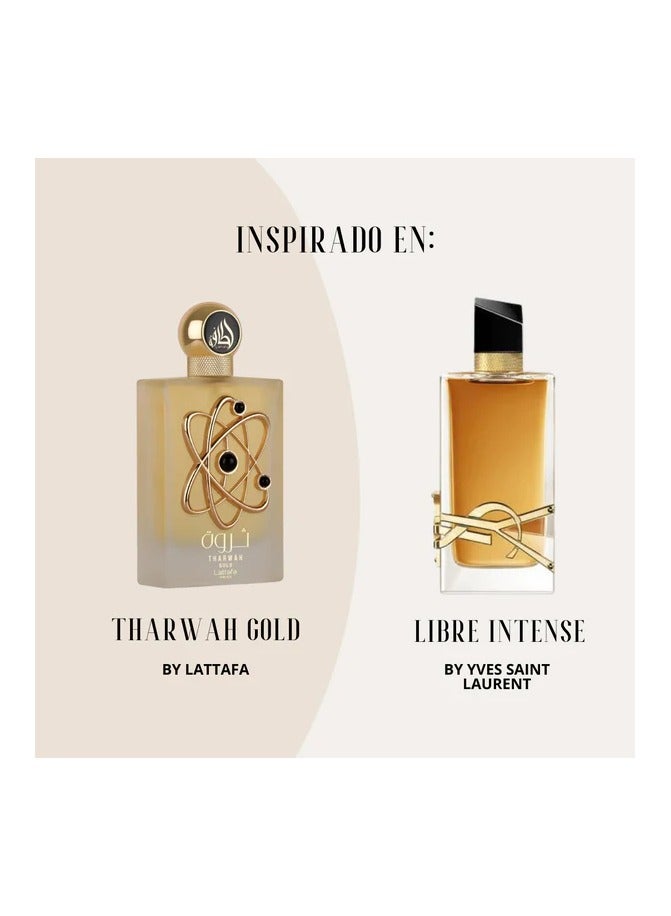 Lattafa Tharwah Gold for Unisex Eau de parfum 100ml - Image 2