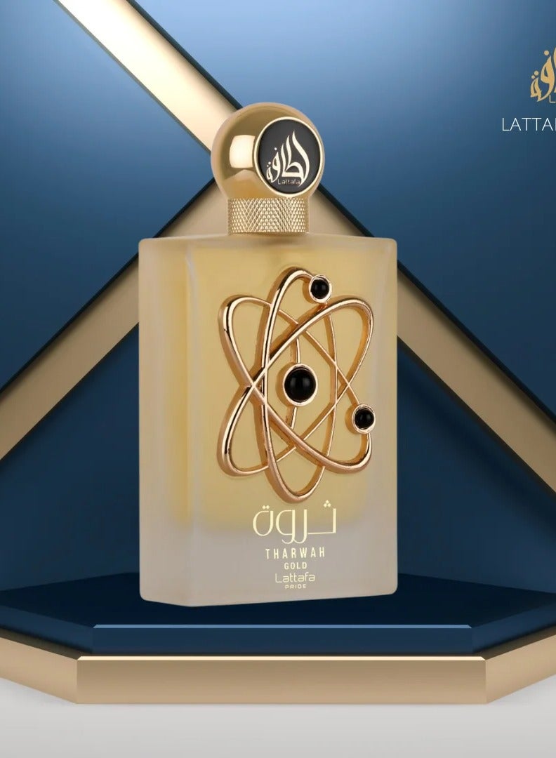 Lattafa Tharwah Gold for Unisex Eau de parfum 100ml - Image 3