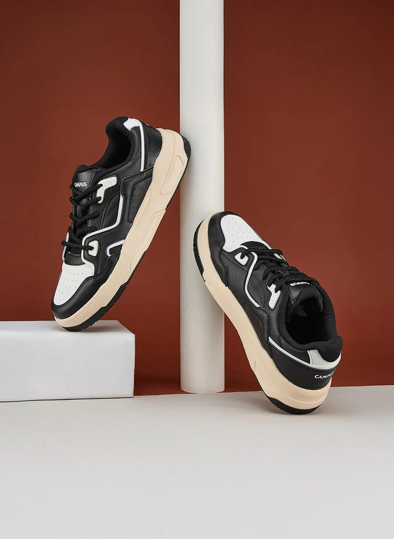 Campus Black Men Sync Bubble Yoga Max Lace-Up Sneakers-Black for Men | Best Price UAE