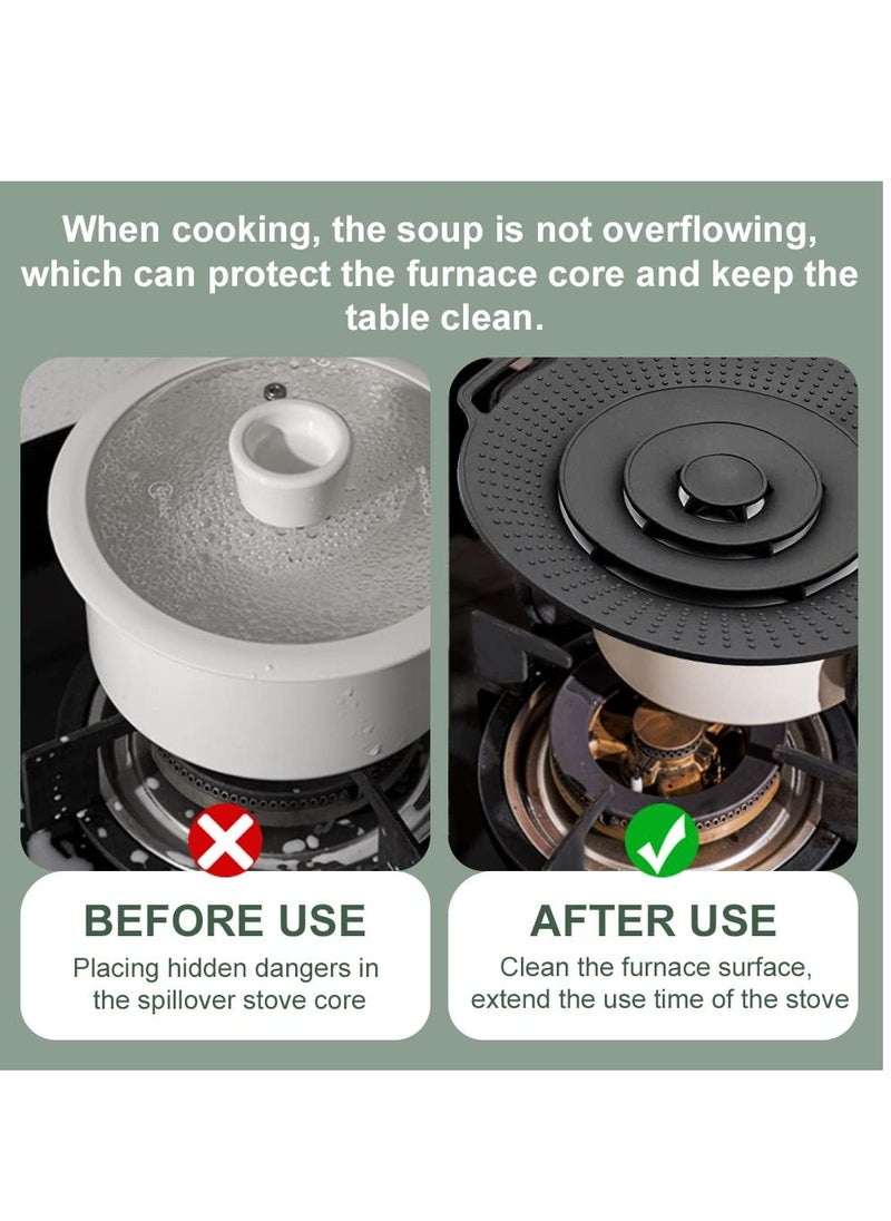 KASTWAVE Pot Cover Spill Stopper Lid, Silicone Spill Stopper Reusable Boil Over Spill Stopper Lid Multifunctional Overflow Stopper Lid for Pans and Pots Boil Kitchen Over Safeguard(11.8 Inch)  - Image 3
