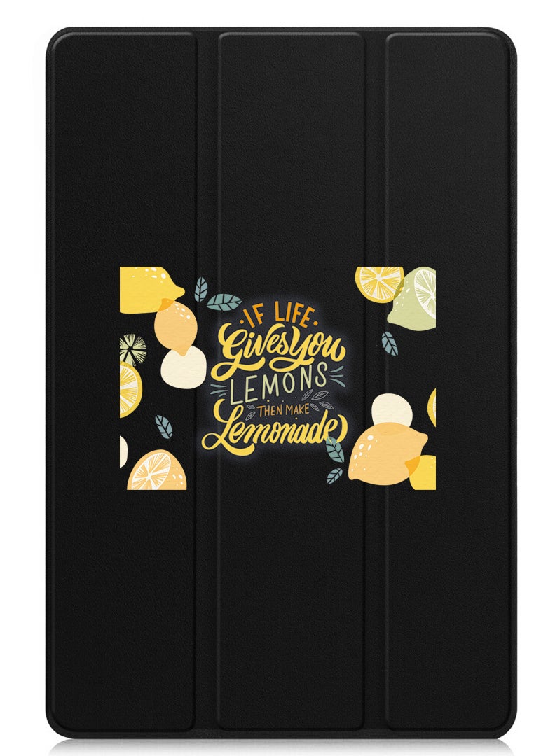 Theodor Protective Flip Case For Apple iPad Pro 13 (2024) With Trifold Stand Auto Wake Sleep Shockproof Cover When life gives you lemons then make Lemonada - Image 1