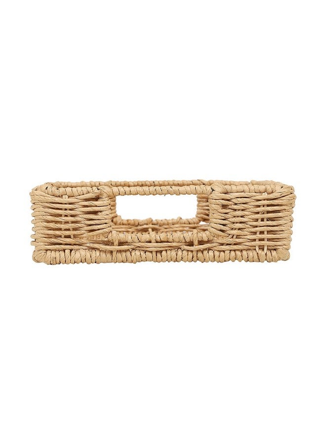 AKWAY Wicker Seagrass Water Hyacinth Kauna Grass Serving Tray for Home | Dining Table Decorative Trays | Serving Tray | Platter with Handles Diwali or Deepawali Gifts | 11" x 8" x 3" - Image 4