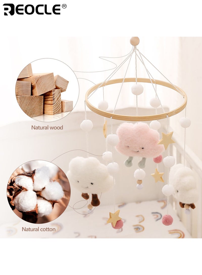 ريوكل محمول سحابة النجوم المحشوة للطفل بتصميم مهد مريح ومُصنع يدويًا مع جرس هواء ناعم لتزيين غرفة المولود - Image 5