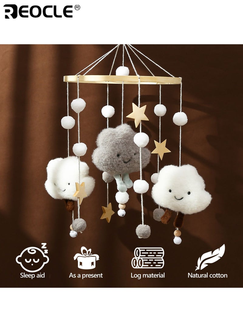 ريوكل محمول سحابة النجوم المحشوة للطفل بتصميم مهد مريح ومُصنع يدويًا مع جرس هواء ناعم لتزيين غرفة المولود - Image 2