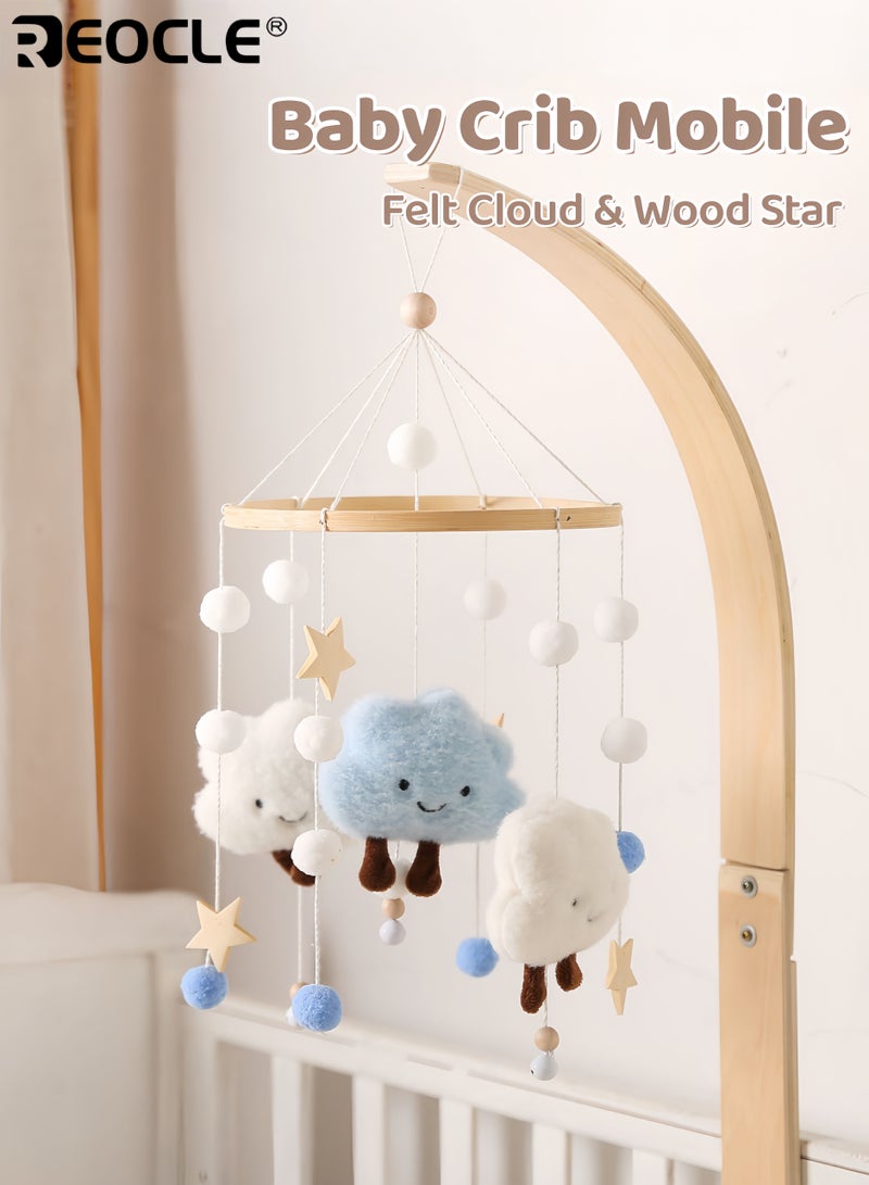 ريوكل محمول سحابة النجوم المحشوة للطفل بتصميم مهد مريح ومُصنع يدويًا مع جرس هواء ناعم لتزيين غرفة المولود - Image 1