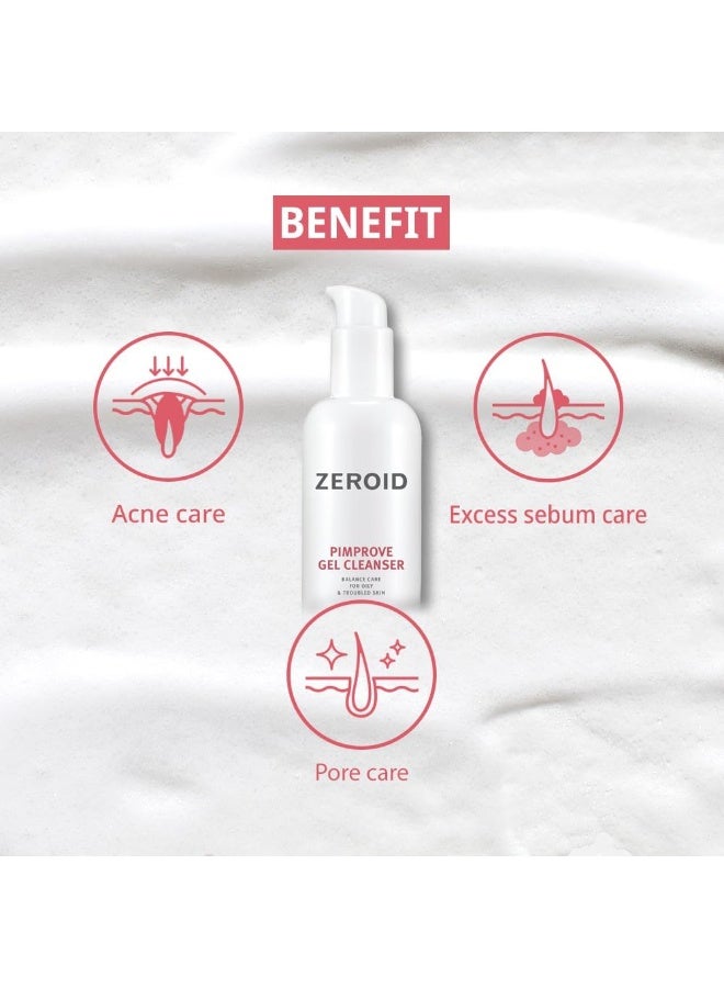 ZEROID | Pimprove Gel Cleanser | Gentle Face Cleanser | Face Wash for Sensitive Skin | Balanced Care for Oily & Troubled Skin | Acne-Prone Skincare | Korean Dermocosmetic - Image 3