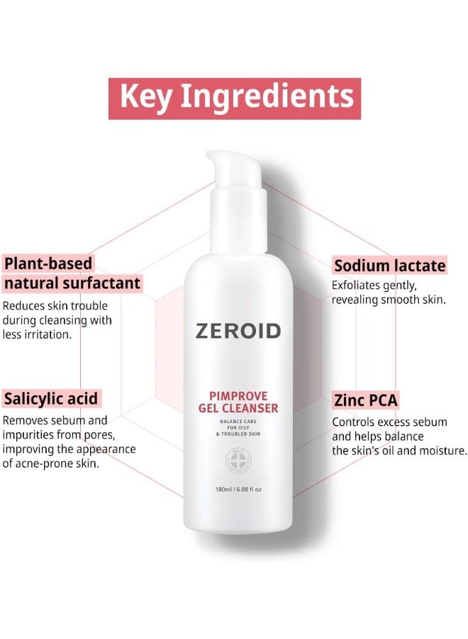 ZEROID | Pimprove Gel Cleanser | Gentle Face Cleanser | Face Wash for Sensitive Skin | Balanced Care for Oily & Troubled Skin | Acne-Prone Skincare | Korean Dermocosmetic - Image 5