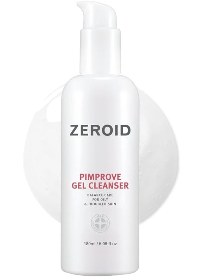 ZEROID | Pimprove Gel Cleanser | Gentle Face Cleanser | Face Wash for Sensitive Skin | Balanced Care for Oily & Troubled Skin | Acne-Prone Skincare | Korean Dermocosmetic - Image 1