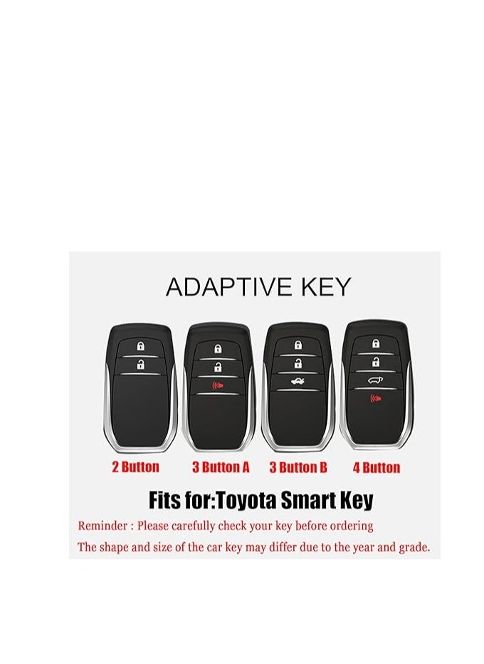 OUYoo OUYoo Soft TPU Cover Compatible with Toyota Fortuner, Hilux, Innova Crysta, Fortuner Legender, Innova HyCross, Land Cruiser 2B/3B Smart Key，Comes with a key chain（Blue）.  - Image 2