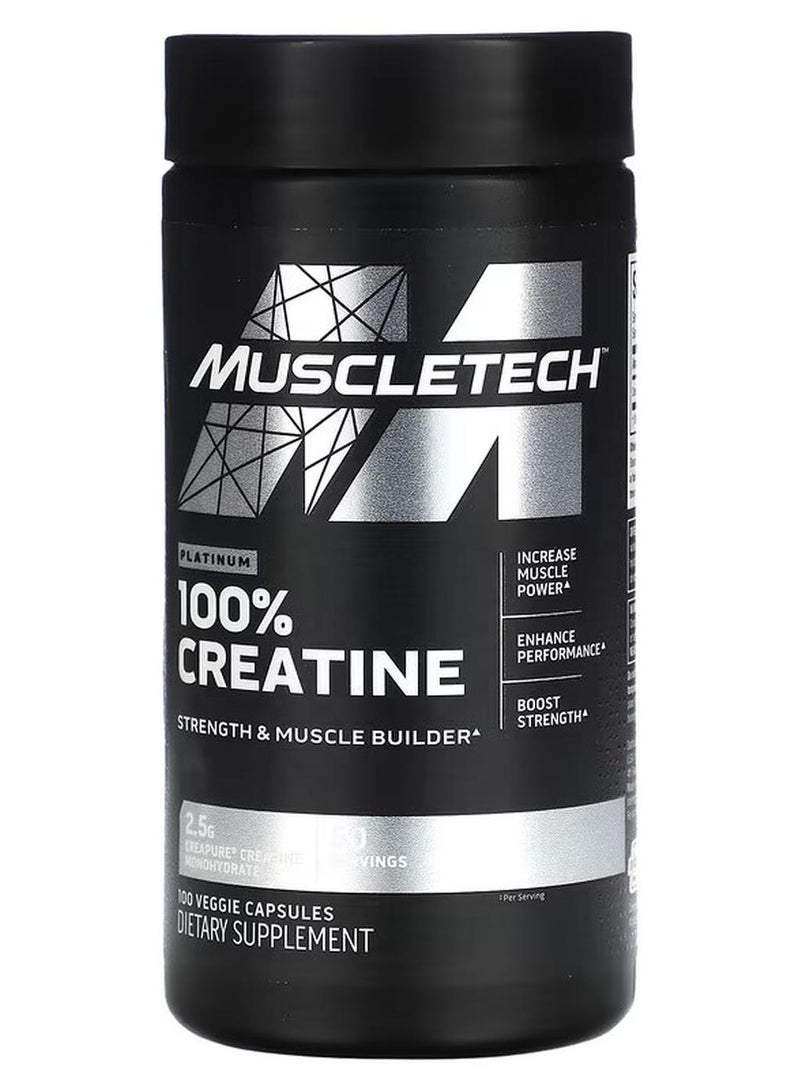 Platinum 100% Creatine 100 Veggie Capsules