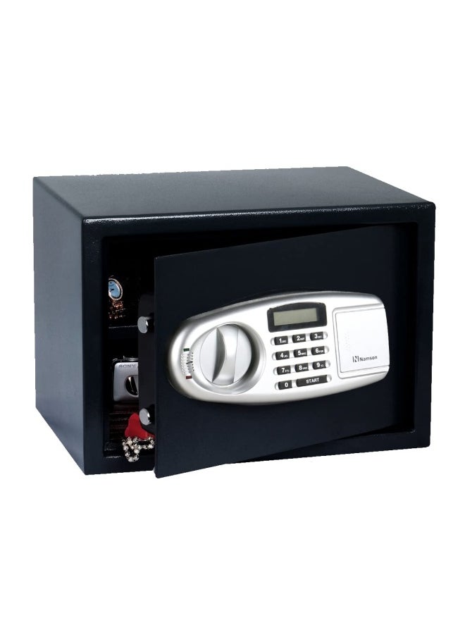 NAMSON - Electronic Digital Battery Operated Safe Deposit Box With Digital Pin Keypad And Manual Override Keys Grey 25X35X25Cm - Image 1