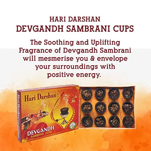 Hari Darshan Sambrani Cups Combo – 48 pcs | Sambrani Dhoop Cup | Organic Dhoop for Pooja Havan | Devgandh Cow Dung | Guggal Loban for Home & Meditation (Pack of 4, 12 Each + 1 Burner Plate) - Image 4