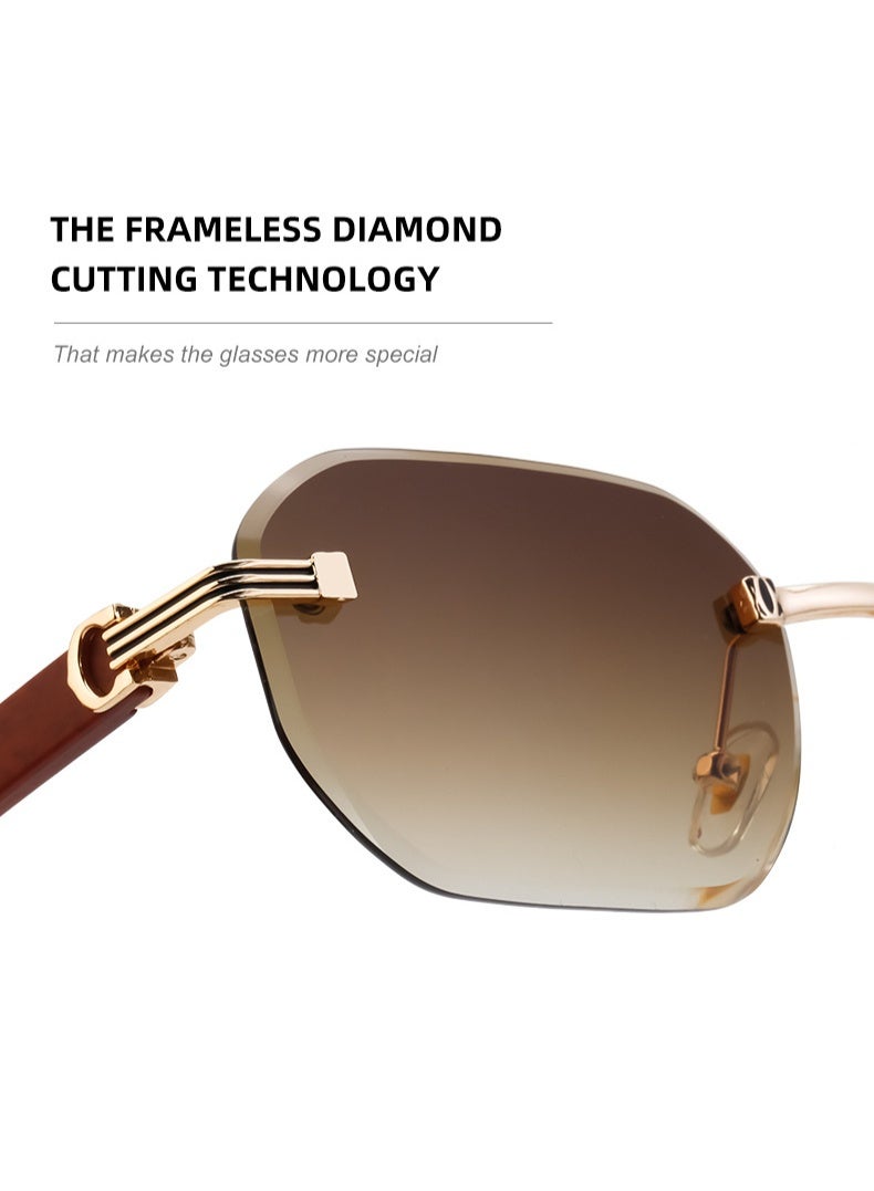 Veil Modern Womens Mens Sunglasses Frameless 60mm UV 400 Protection Lens Sunnies Hexagon - Image 5