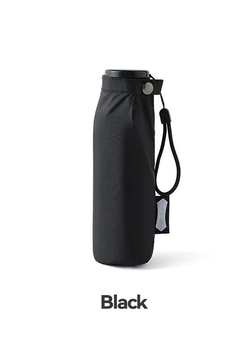 Pocket Mini Umbrella Woman UV Protection Girls Sun Umbrella Parasol 6 Ribs Carbon Fiber Compact Umbrella Foldable NYS-007-3-Black - Image 1