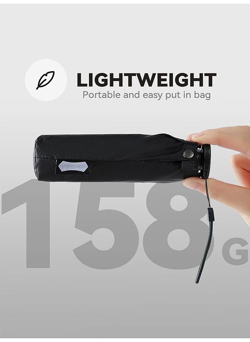 Pocket Mini Umbrella Woman UV Protection Girls Sun Umbrella Parasol 6 Ribs Carbon Fiber Compact Umbrella Foldable NYS-007-3-Black - Image 5