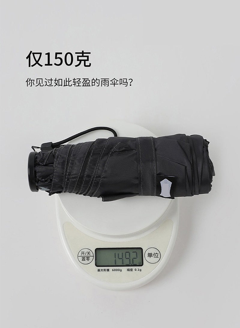Pocket Mini Umbrella Woman UV Protection Girls Sun Umbrella Parasol 6 Ribs Carbon Fiber Compact Umbrella Foldable NYS-007-3-Black - Image 4