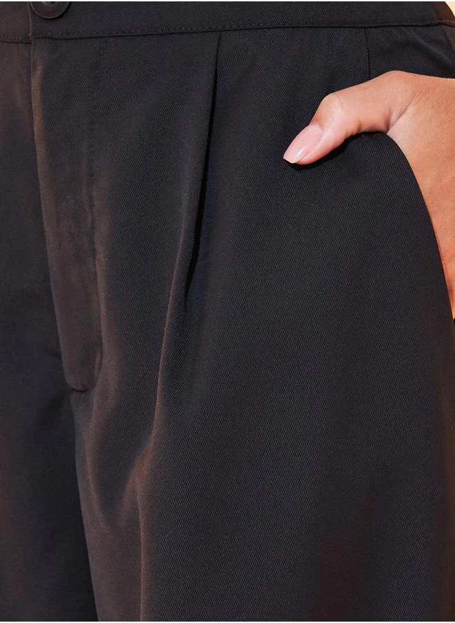 تايك تو بنطال سادة بأرجل واسعة