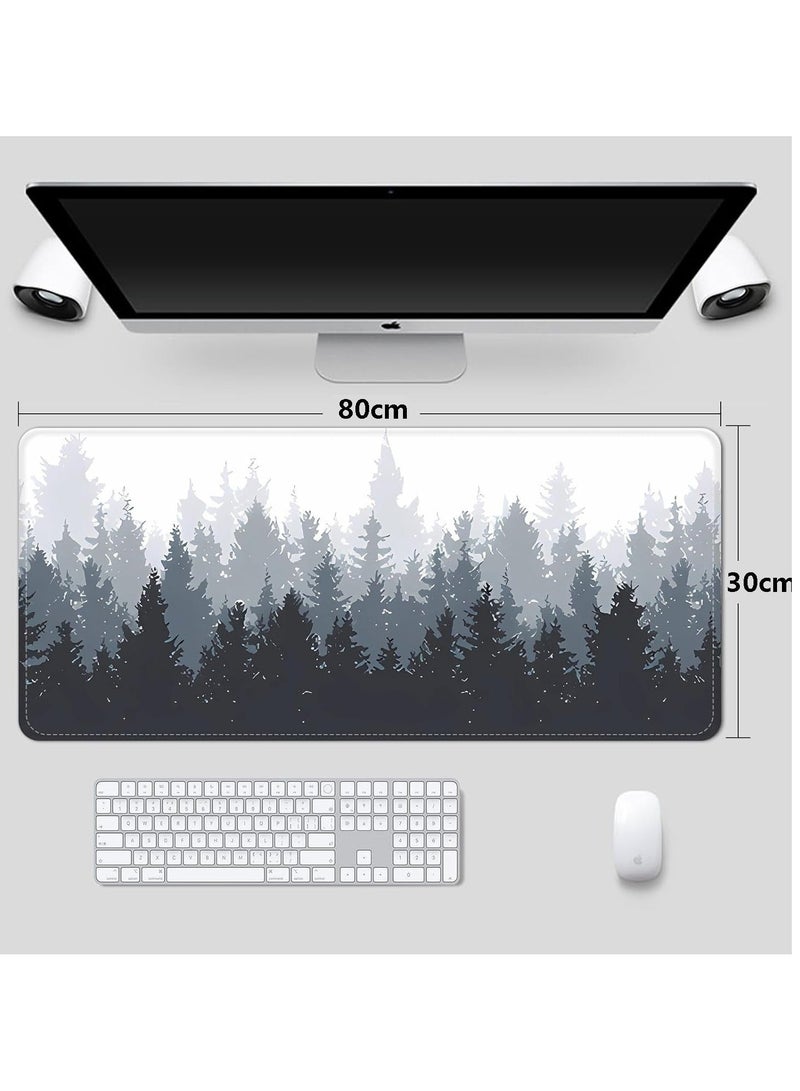 Large Mouse Pad Extended Gaming Mouse Pad Non-Slip Rubber Base Mouse pad Office Desk Mat Desk Pad Smooth Cloth Surface Keyboard Mouse Pads for Computers  800 * 300 * 3mm Tree - Image 3