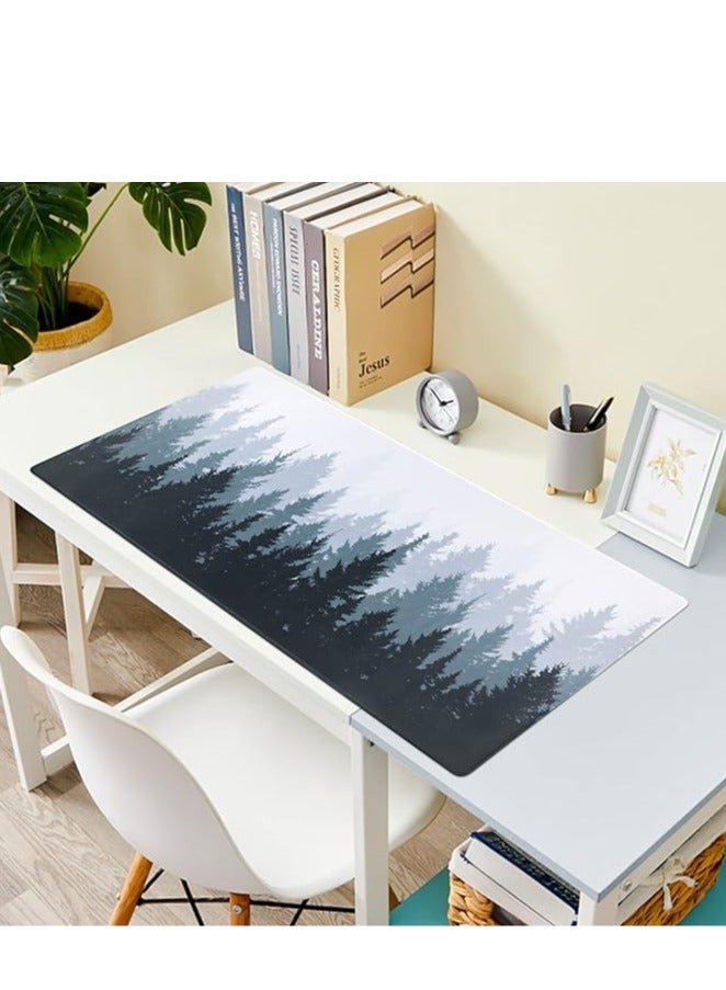 Large Mouse Pad Extended Gaming Mouse Pad Non-Slip Rubber Base Mouse pad Office Desk Mat Desk Pad Smooth Cloth Surface Keyboard Mouse Pads for Computers  800 * 300 * 3mm Tree - Image 5
