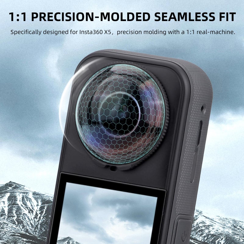Flymile X5 Premium Lens Guard for Insta360 X5, High Transparency Tempered Glass Lens Protector Cover for Insta 360 X5 Protective Camera Anti-scratch Accessories - Image 3