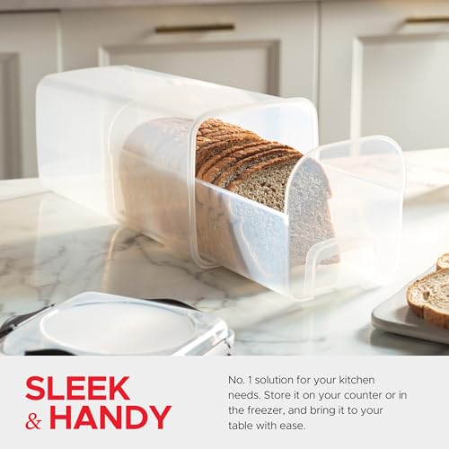 Tafura Bread Storage Container - 2 Pack BPA Free Plastic Bread Box with Ingeniously Tray - Airtight Container/Holder for Homemade Loaves and Baked Goods - Image 2