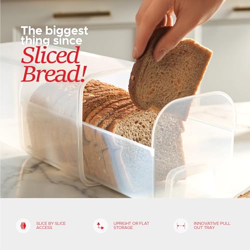 Tafura Bread Storage Container - 2 Pack BPA Free Plastic Bread Box with Ingeniously Tray - Airtight Container/Holder for Homemade Loaves and Baked Goods - Image 4