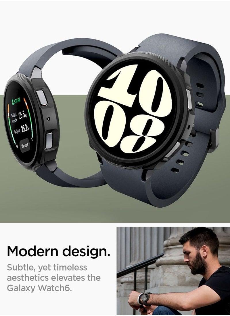Spigen - Liquid Air for Samsung Samsung Galaxy Watch 6 44mm Case Cover Flexible Lightweight TPU (2023) - Matte Black - Image 1