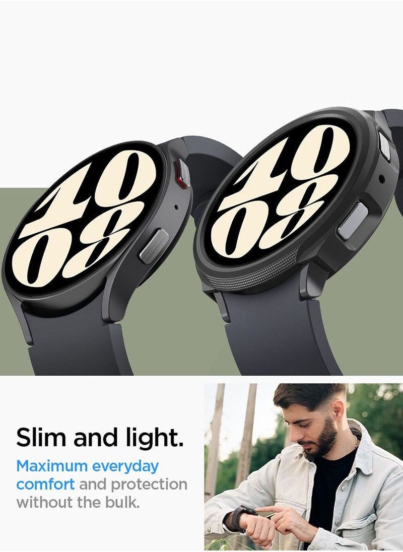 Spigen - Liquid Air for Samsung Samsung Galaxy Watch 6 44mm Case Cover Flexible Lightweight TPU (2023) - Matte Black - Image 1