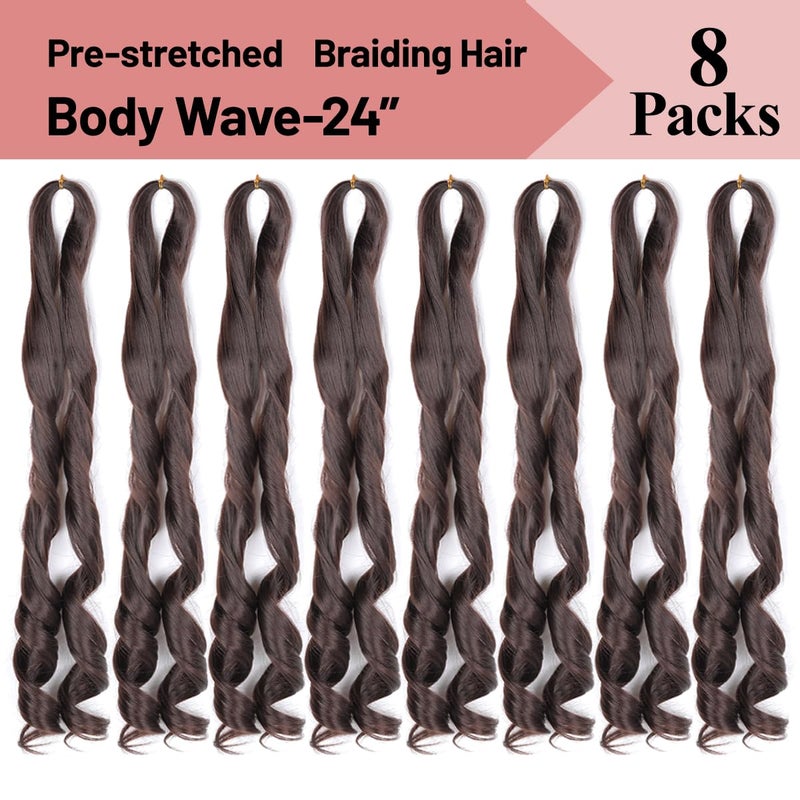 Luoyudu French Curly Braiding Hair,#4 Brown Synthetic Bouncy Braiding Hair 75g/Pack Crochet Hair Extensions 24Inch 8Pack French Curl Braiding Hair Extensions - Image 5