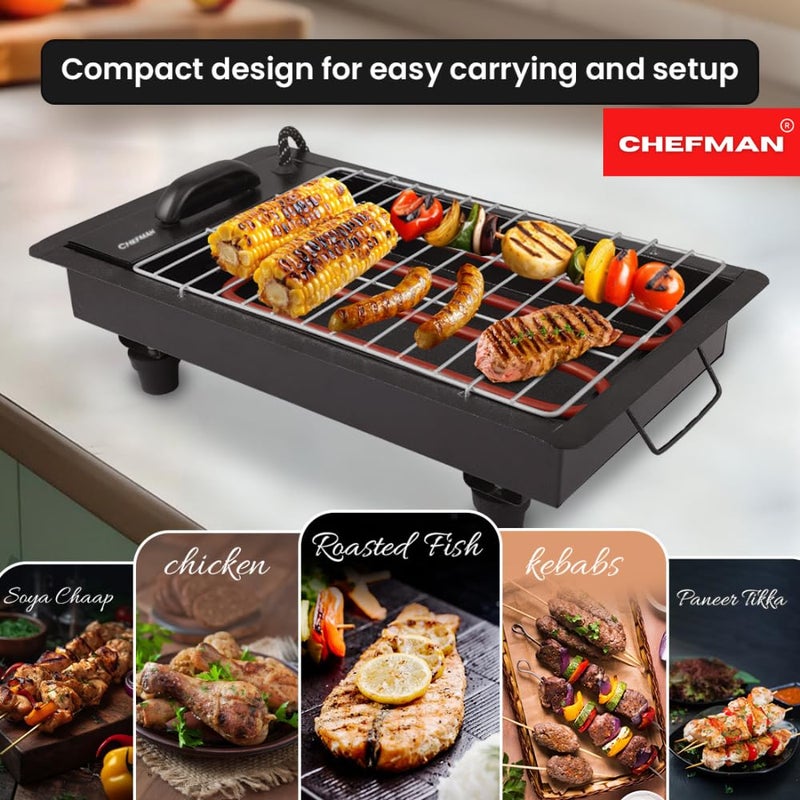Chefman 2-in-1 Barbeque Grill | 2000W Detachable Stainless Steel Heating | Dual Use for Electric & Charcoal Grilling | 4 Skewers & 1 Grill | High-Performance Indoor & Outdoor Cooking | Patent Design - Image 2