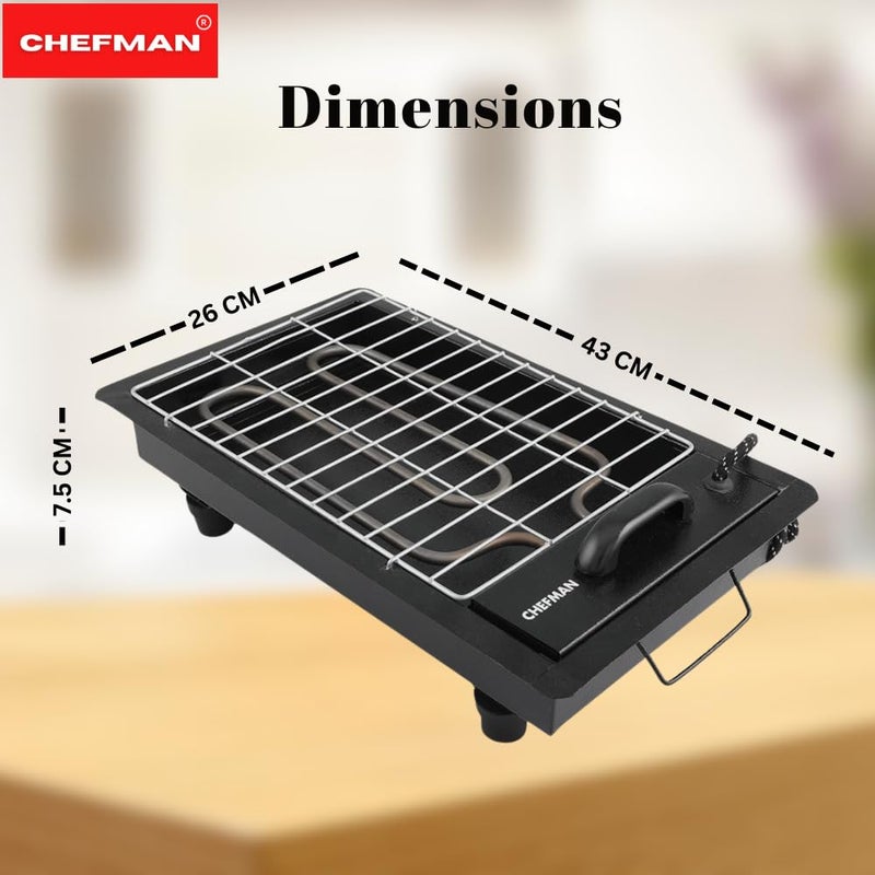Chefman 2-in-1 Barbeque Grill | 2000W Detachable Stainless Steel Heating | Dual Use for Electric & Charcoal Grilling | 4 Skewers & 1 Grill | High-Performance Indoor & Outdoor Cooking | Patent Design - Image 3