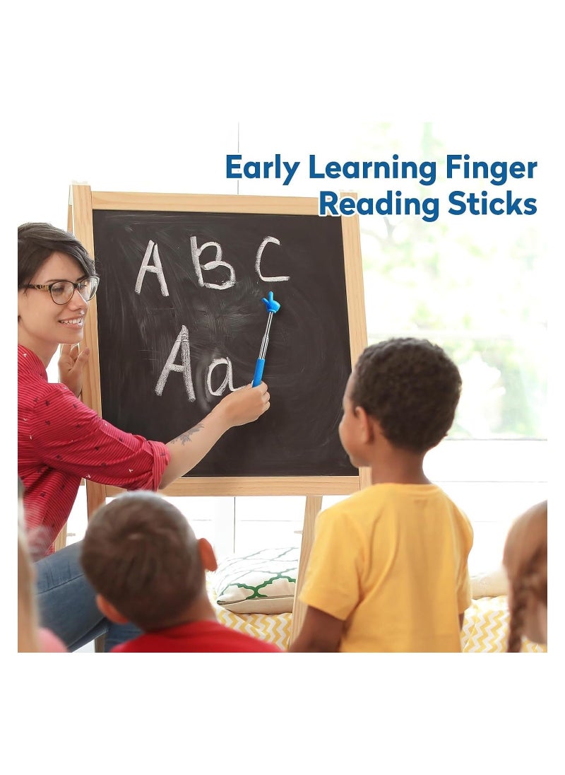 Generic 3Pcs Telescopic Teachers Pointer Extendable Hand Finger Pointer Stick Teaching Baton for School Mini Collapsible Stainless Steel Finger Reading Stick for Kids Students  - Image 5