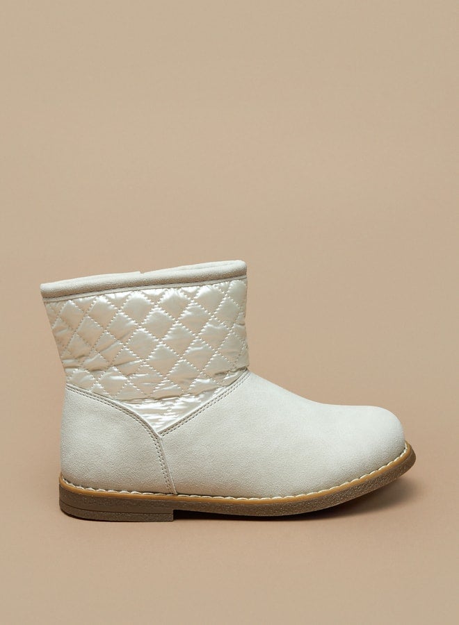 Flora Bella By Shoexpress Girls Quilted High Cut Boots with Zip Closure - Image 3