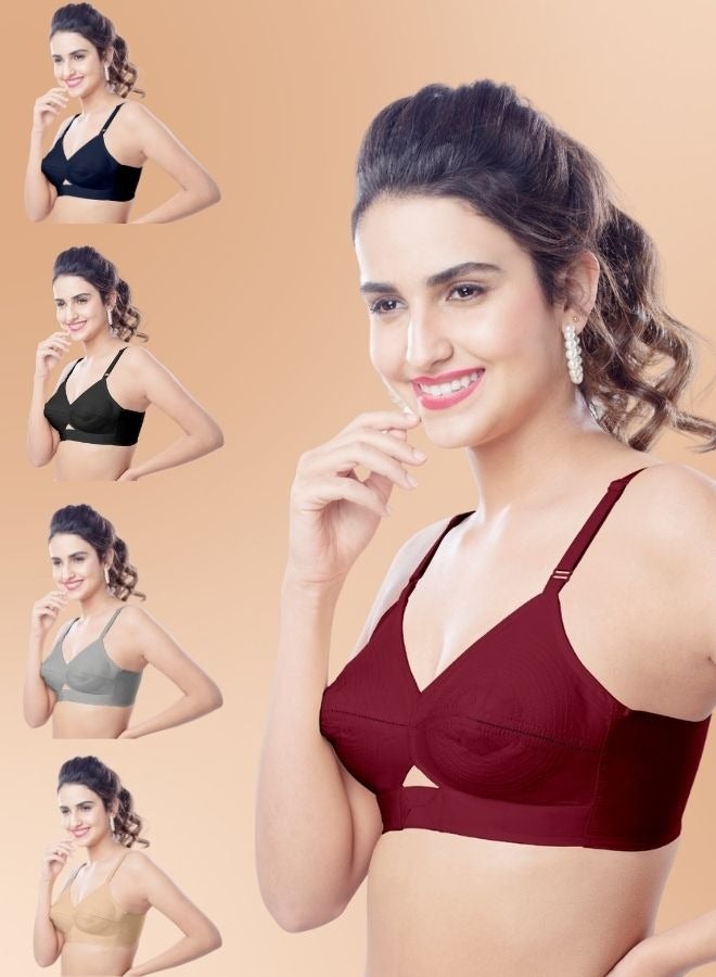 Brida Women's Cotton Bra(Kavya Xtrasoft) & High-Waisted Panties Set(Petals)- (Colours & Print May Vary) - Image 5
