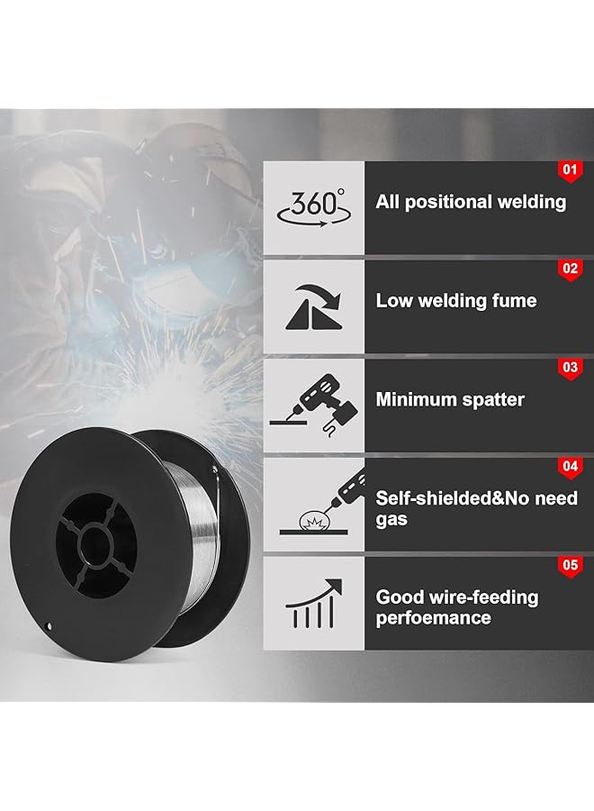 erorex Flux Cored Mig Wire Silver Pack Of 1 0.030 Inch Mild Steel E71Tgs Gasless 0.8Mm Diameter - Image 4